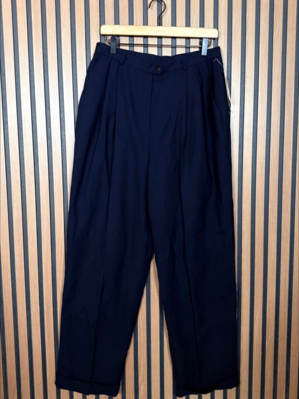 New Lauren Ralph Lauren Dress Pants 14 Womens Blue Navy 100% Pure Wool